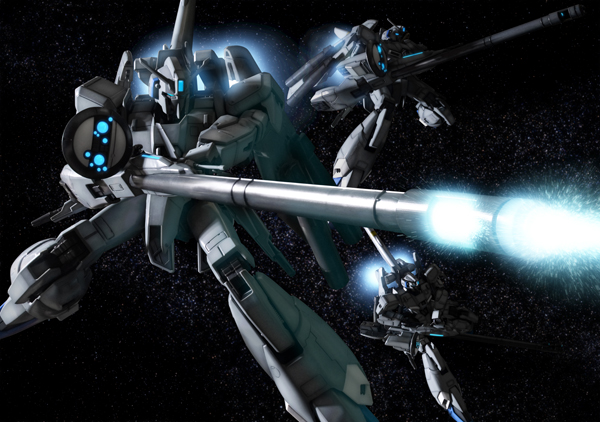 beam_rifle, gun, gundam, gundam_sentinel, lowres, mecha, no_humans, robographer