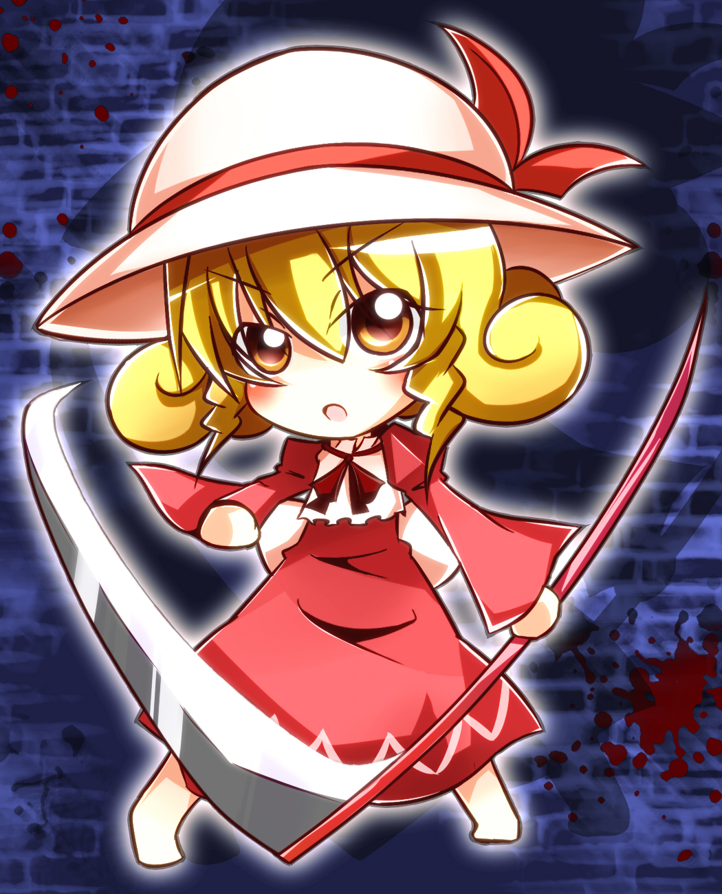 blonde_hair, elly, hat, nosada, scythe, touhou, touhou_(pc-98)