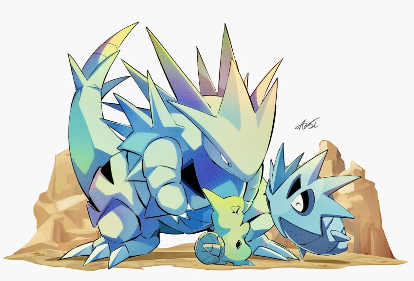 ^_^, animal_focus, aobi_3814, blue_skin, claws, closed_eyes, colored_skin, commentary_request