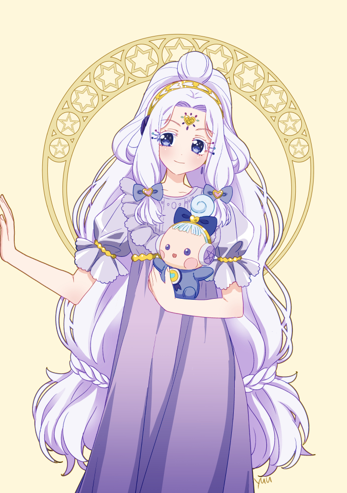 1girl, blue_bow, blue_eyes, bow, character_doll, closed_mouth, doll, dress
