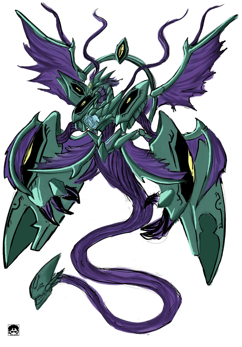 absurdres, arkadimon_super_ultimate, black_sclera, claws, colored_sclera, digimon, digimon_(creature), extra_ears
