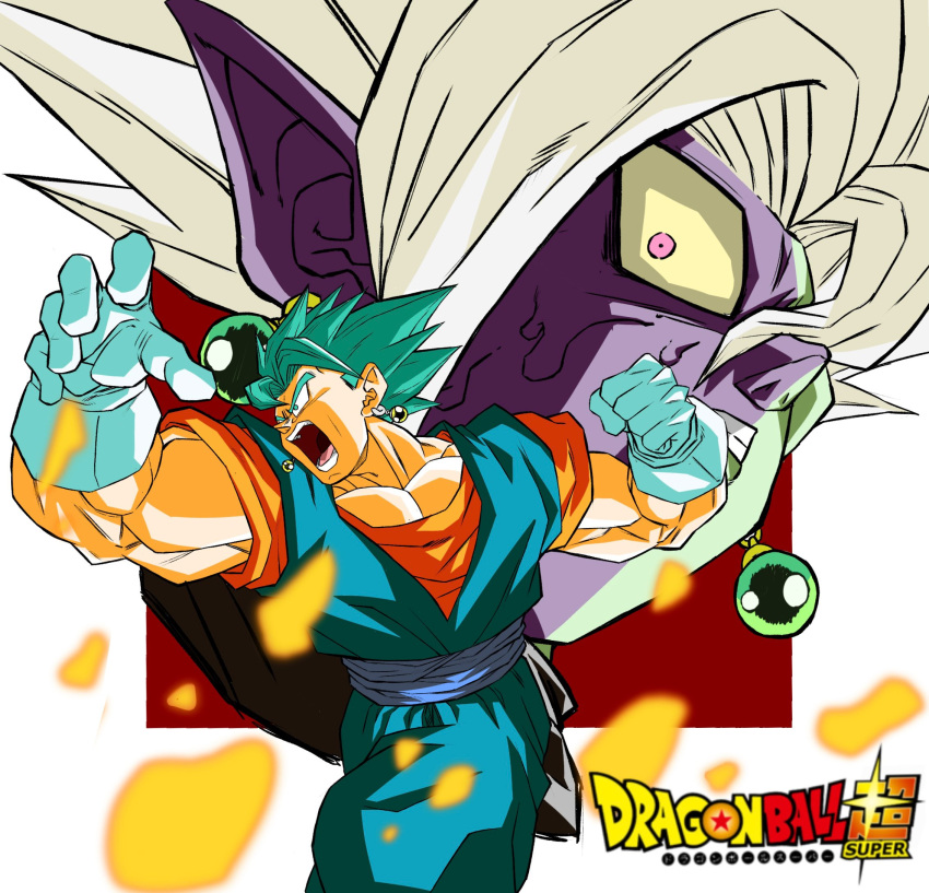 2boys, blue_eyes, blue_hair, blue_sash, clenched_hand, collarbone, colored_sclera, colored_skin