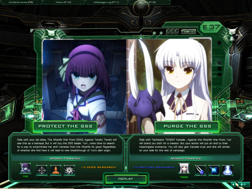 angel_beats!, english, fake_screenshot, nakamura_yuri, parody, photoshop, spoilers, starcraft