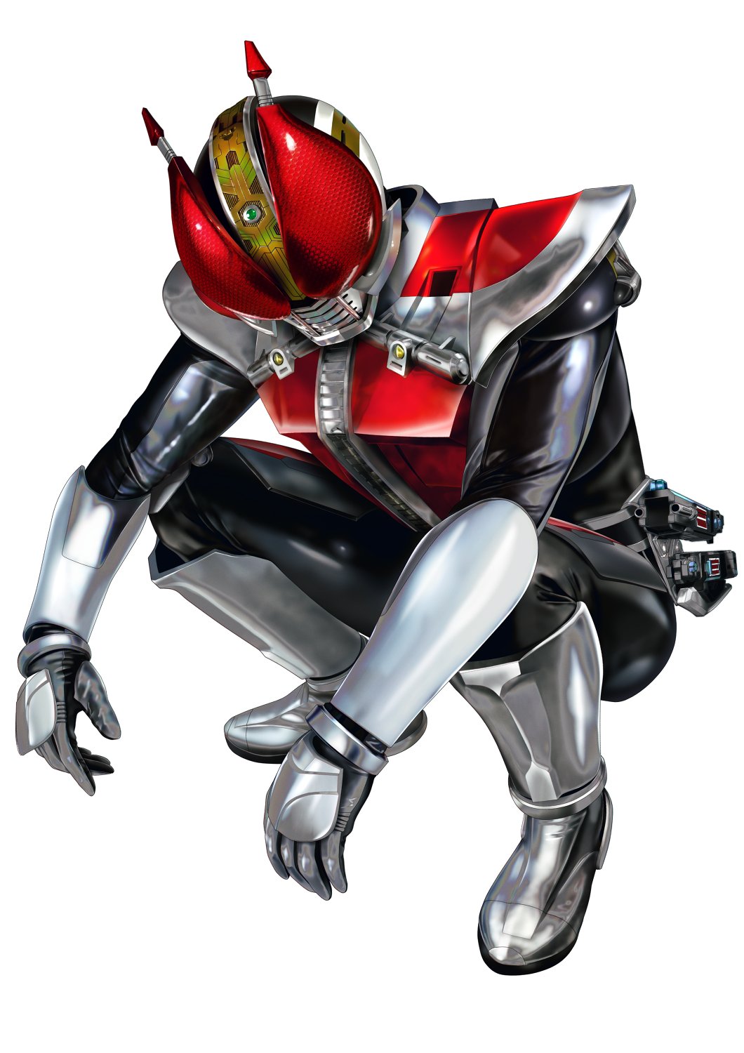 1boy, armor, armored_boots, armored_gloves, black_bodysuit, bodysuit, boots, compound_eyes