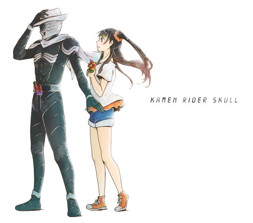 hane_amamidokoro, hat, highres, kamen_rider, kamen_rider_skull, kamen_rider_w, legs, narumi_akiko, scarf