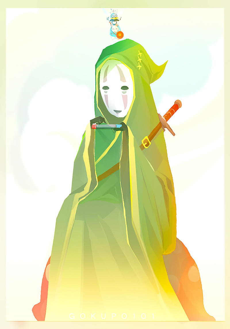 bou_(sen_to_chihiro_no_kamikakushi), coat, english_commentary, gokupo101, green_coat, handheld_game_console, holding, holding_handheld_game_console
