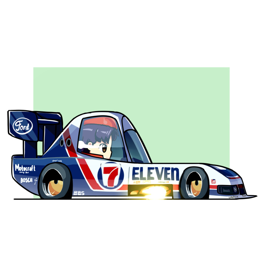 7-eleven, absurdres, bbs_(wheel), border, car, duz, fire, ford