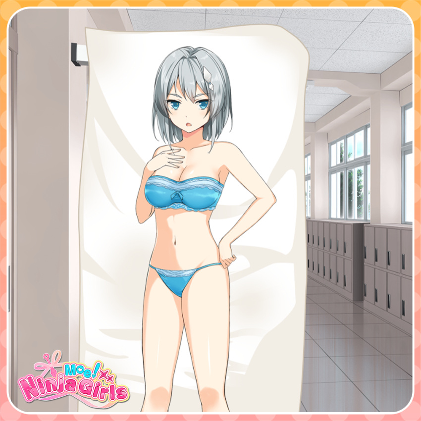 1girl, bare_arms, bare_legs, bare_shoulders, bikini, blue_bikini, blue_eyes, breasts