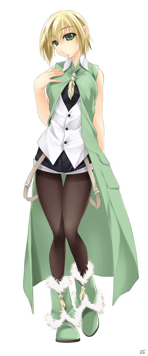 1girl, atelier-moo, bare_shoulders, blonde_hair, boots, breasts, closed_mouth, expressionless