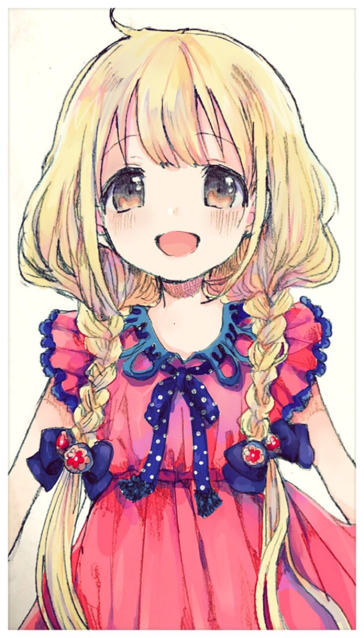 1girl, blonde_hair, blush, bow, bowtie, braid, brown_eyes, comeco