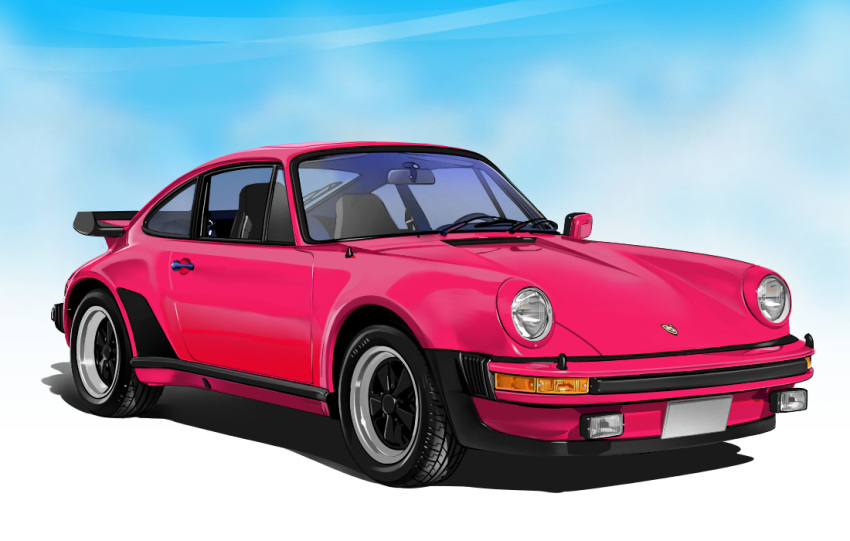 blue_sky, car, commentary_request, directman, gradient_sky, motor_vehicle, no_humans, original