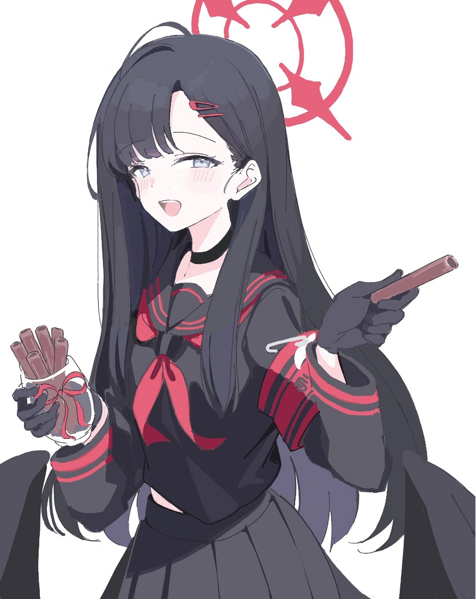 1girl, arimas_ar1, armband, black_choker, black_gloves, black_hair, black_sailor_collar, black_serafuku