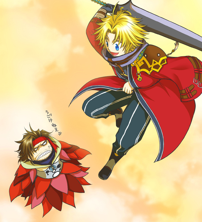 auron, auron_(cosplay), beshiexe, braska, braska_(cosplay), coat, cosplay, father_and_son