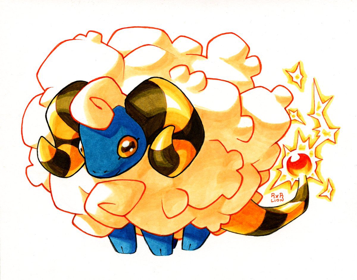 animal_focus, blue_skin, closed_mouth, colored_skin, electricity, english_commentary, horizontal_pupils, horns