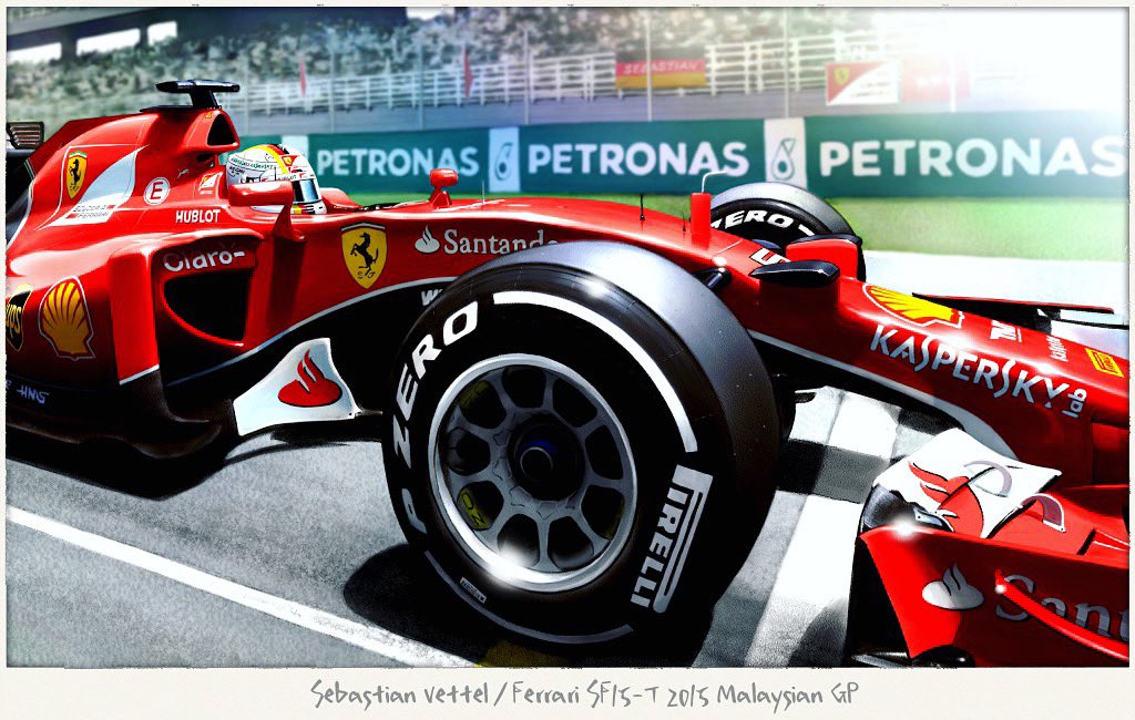 1boy, 2015, car, character_name, crowd, ferrari, ferrari_sf15, formula_one