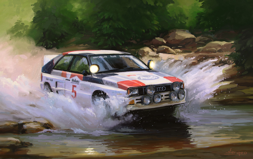 audi, audi_quattro, car, forest, highres, marlboro, michelin, motor_vehicle