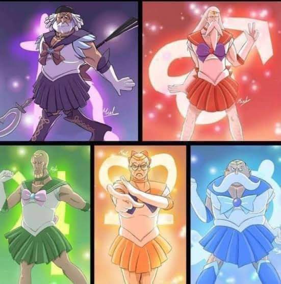 bald, beard, bishoujo_senshi_sailor_moon, crossdressing, ethanbaron_v._nusjuro, facial_hair, jaygarcia_saturn, leotard