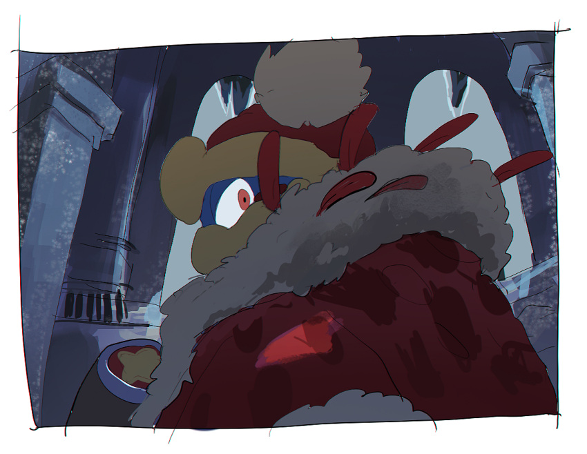 1boy, coat, fur-trimmed_coat, fur_trim, in-universe_location, indoors, king_dedede, kirby_(series)