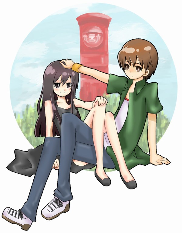 kajiro_miyako, postbox, sasakura_towa, siren, suda_kyouya