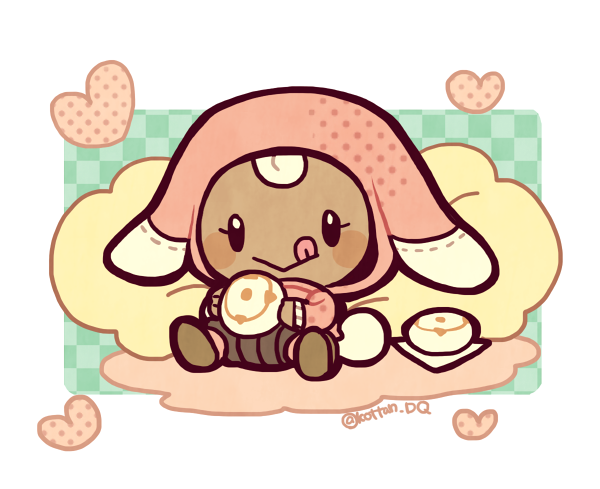 1girl, animal_ears, black_eyes, blush_stickers, border, bright_pupils, brown_footwear, chibi