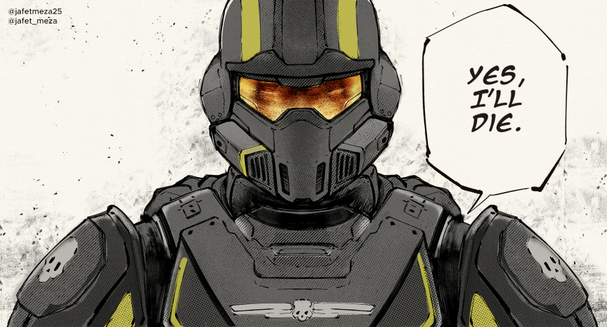 1boy, ambiguous_gender, armor, english_text, helldiver_(helldivers), helldivers_(series), helmet, highres