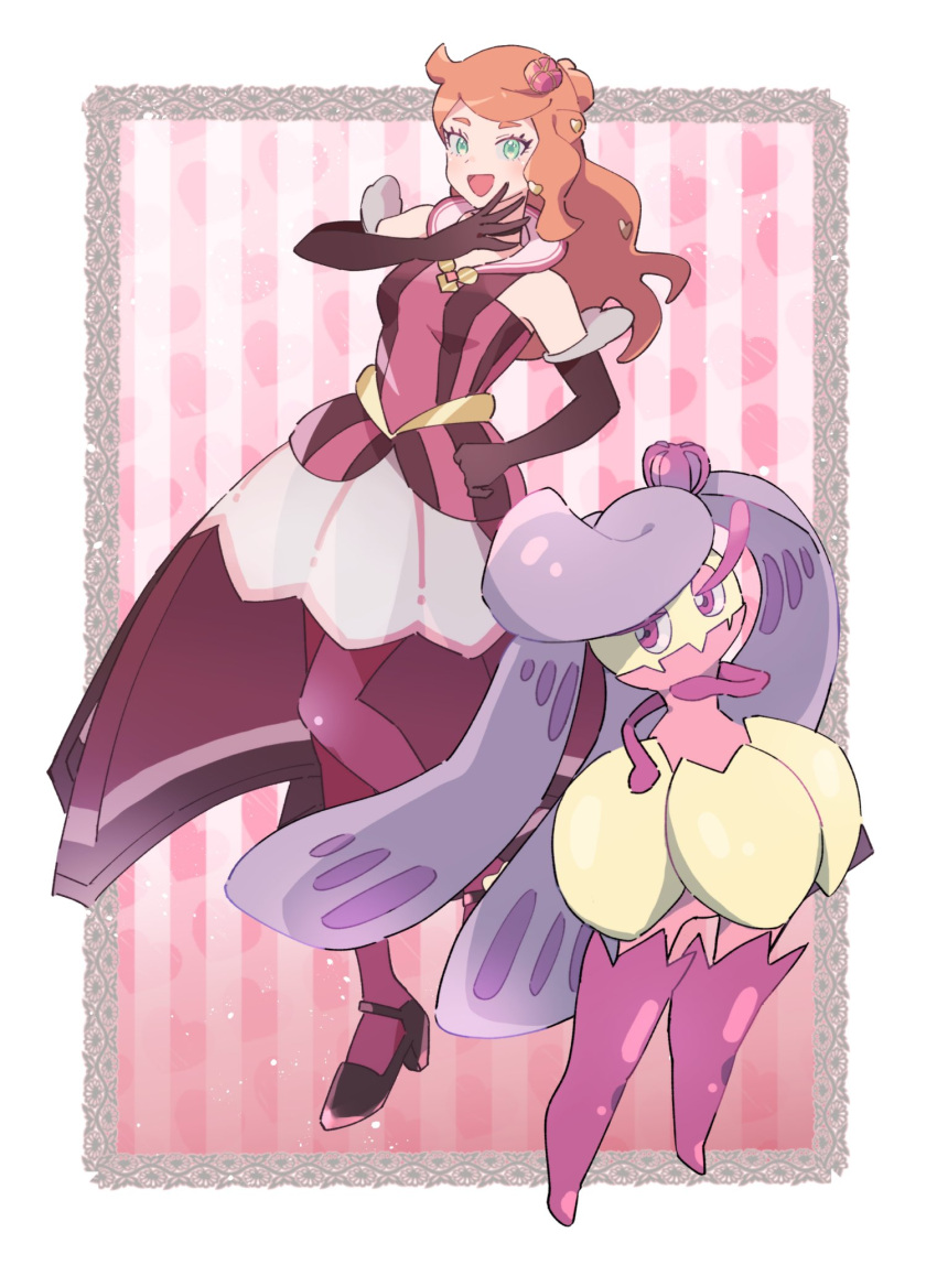 2girls, alternate_color, aqua_eyes, bare_shoulders, colored_skin, crown, dress, elbow_gloves