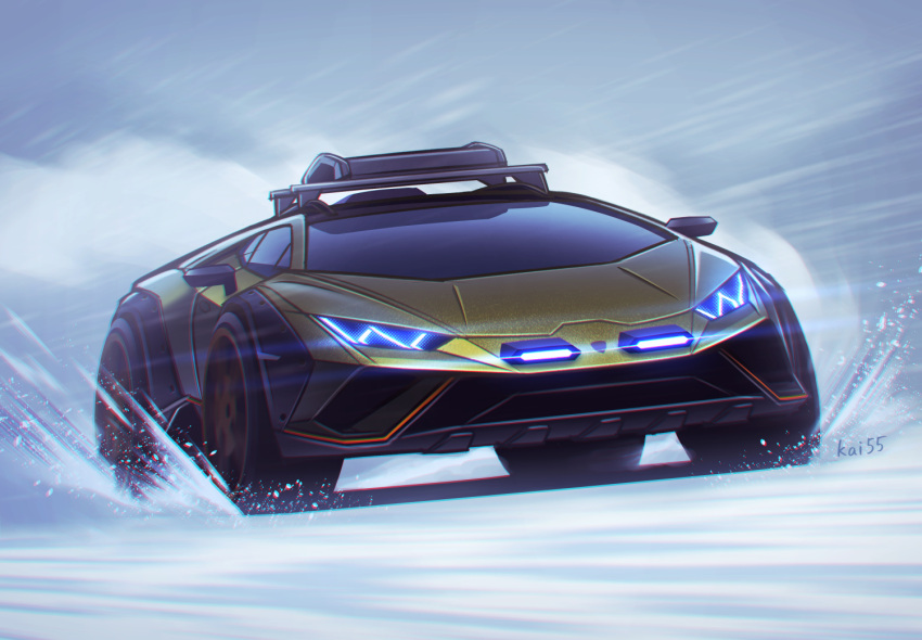artist_name, car, glowing, kai55, lamborghini, lamborghini_huracan, lamborghini_huracan_sterrato, motor_vehicle