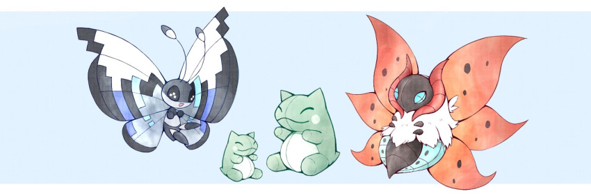 :d, antennae, blue_eyes, border, bug, butterfly, cross-shaped_pupils, doll