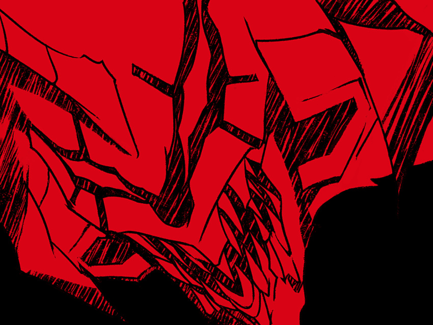 biomechanical, black_background, byneet, close-up, devilman, devilman_crybaby, eva_01, evangelion_(mecha)