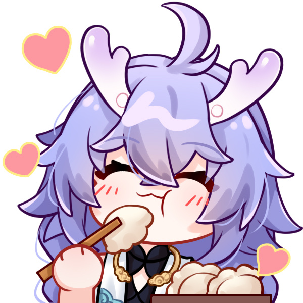 1girl, ahoge, bailu_(honkai:_star_rail), bamboo_steamer, chopsticks, closed_eyes, closed_mouth, dragon_horns