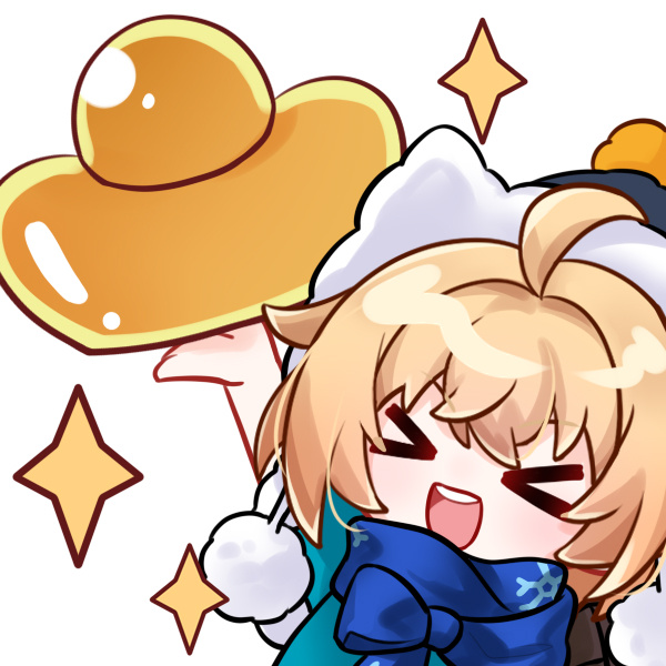 >_<, 1girl, ahoge, animal_ear_headwear, animal_ears, arm_up, blonde_hair, blue_scarf