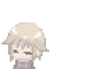 1girl, artist_request, blonde_hair, closed_eyes, lowres, official_art, pixel_art, purple_sweater, solo, urotsuki, wallpaper, wallpaper_(yume_2kki), white_background, yume_2kki