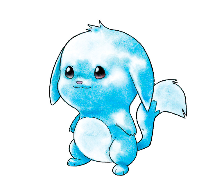 :3, animal_focus, black_eyes, blue_fur, erkshnrt, kacheek, neopets, no_humans