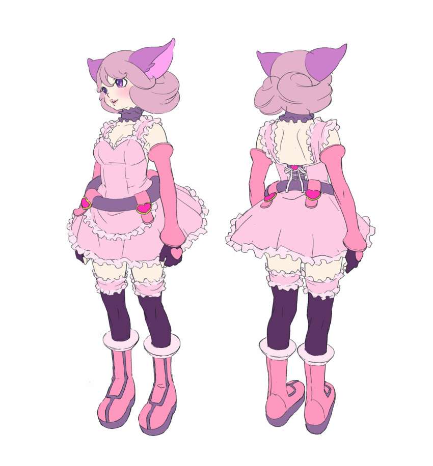 bad_id, blush, cat_ears, character_sheet, frills, gloves, highres, lips