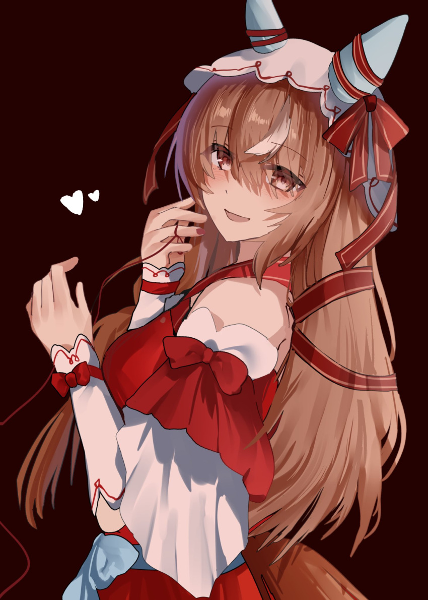 1girl, animal_ears, breasts, commentary_request, detached_sleeves, fingernails, hair_between_eyes, hair_ornament