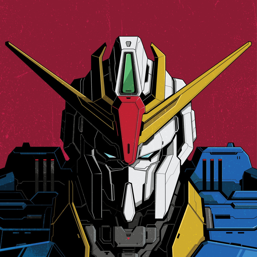 absurdres, blue_eyes, gundam, highres, looking_at_viewer, mecha, mecha_focus, mobile_suit
