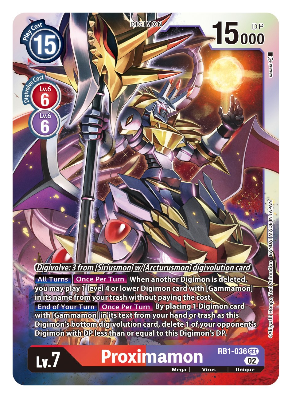 1boy, armor, centauroid, copyright_name, digimon, digimon_(creature), digimon_card_game, english_commentary, english_text, highres, holding, holding_weapon, horns, multiple_legs, official_art, proximamon, red_eyes, sasasi, second-party_source, shoulder_armor, simple_background, solo_focus, spikes, standing, taur, weapon, wings