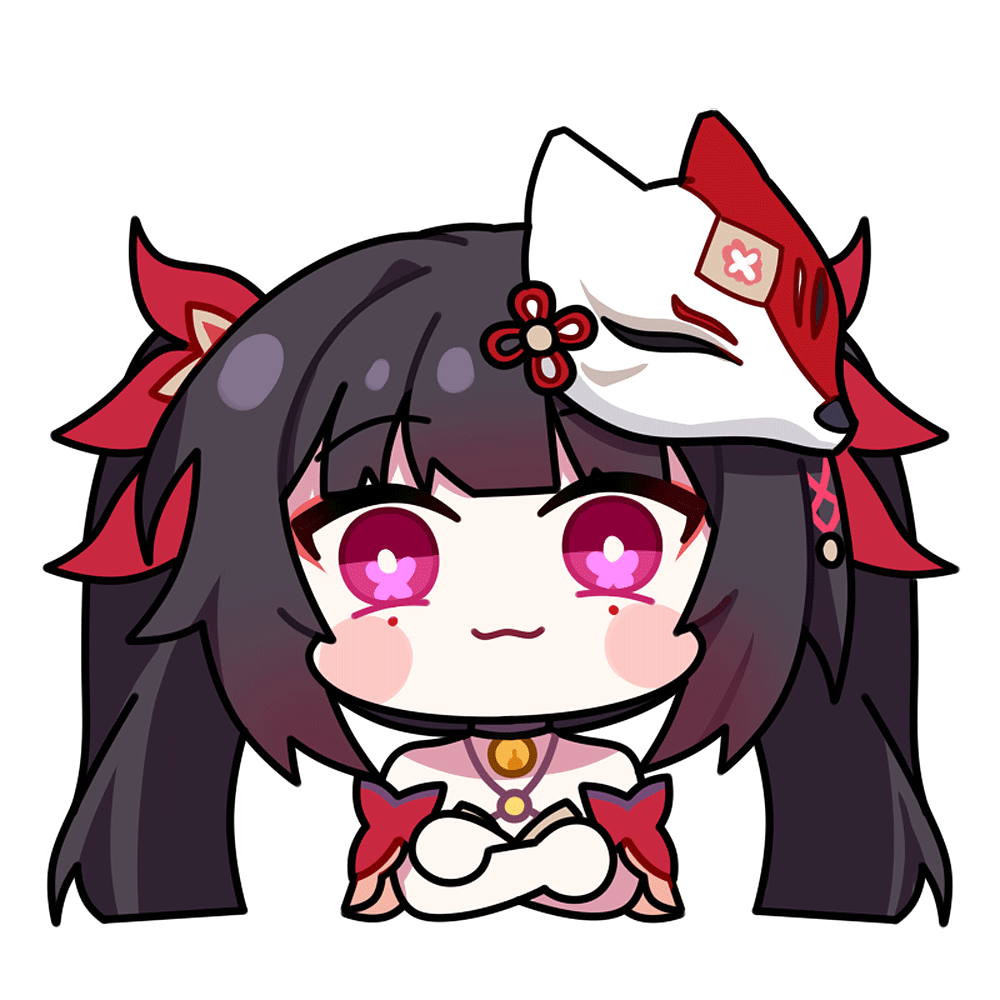 1girl, animated, animated_gif, bare_shoulders, bell, black_choker, blinking, blush_stickers