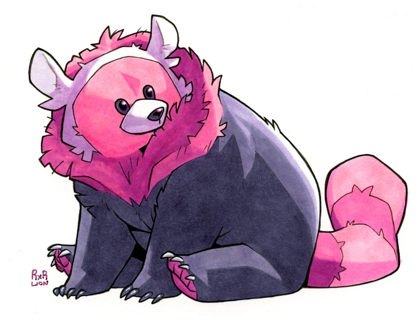 artist_name, bear, bewear, black_eyes, brown_fur, claws, english_commentary, highres