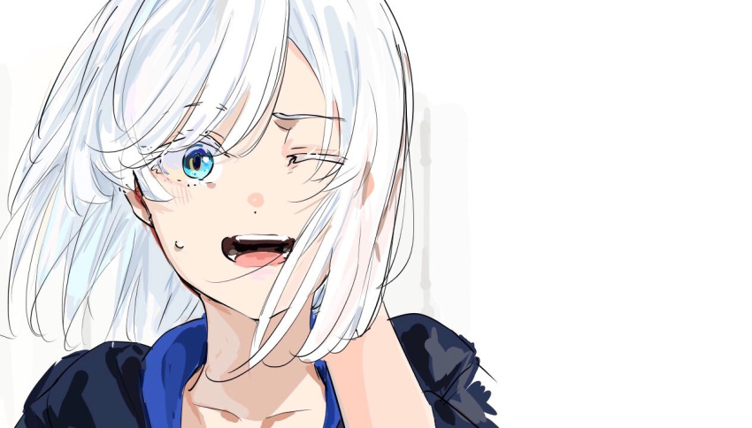 1girl, 303_goushitsu_no_kamisama, blue_eyes, blush, collarbone, commentary_request, floating_hair, funi_mu9