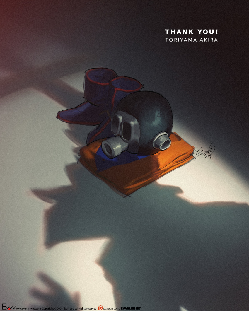 absurdres, blue_footwear, boots, character_name, dragon_ball, dragon_ball_z, evan_lee, highres