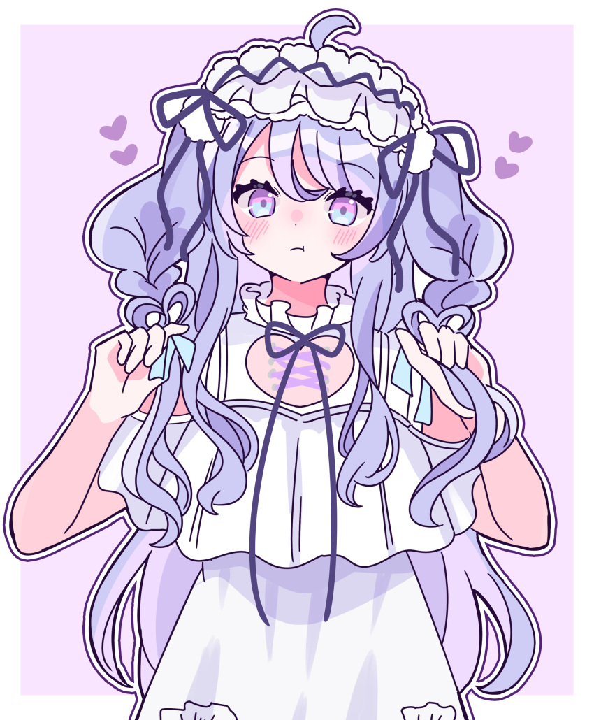 1girl, absurdres, amani_wako, amiya_aranha, blue_bow, blush, border, bow
