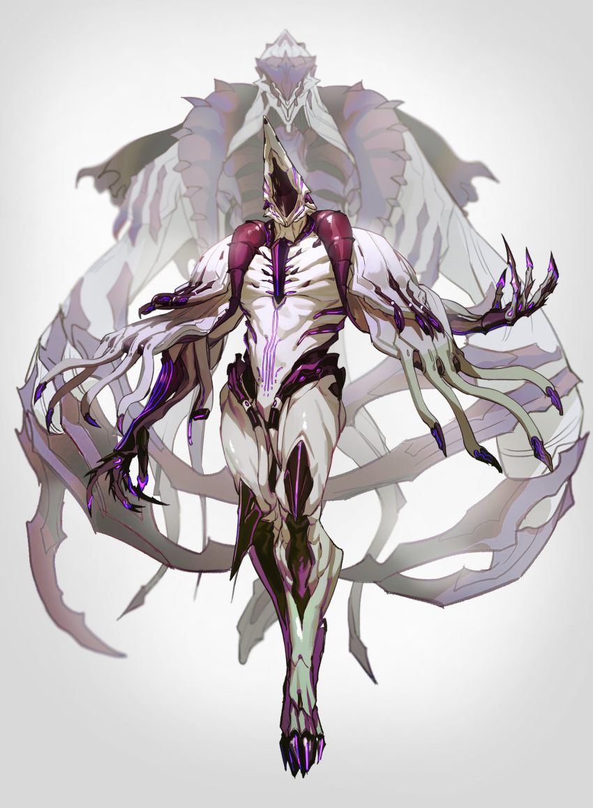 absurdres, arm_up, behind_another, belov_w, clawed_feet, claws, coat, coat_on_shoulders