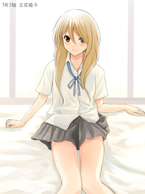 brown_eyes, brown_hair, extra, k-on!, long_hair, niwatori_kokezou, school_uniform, skirt