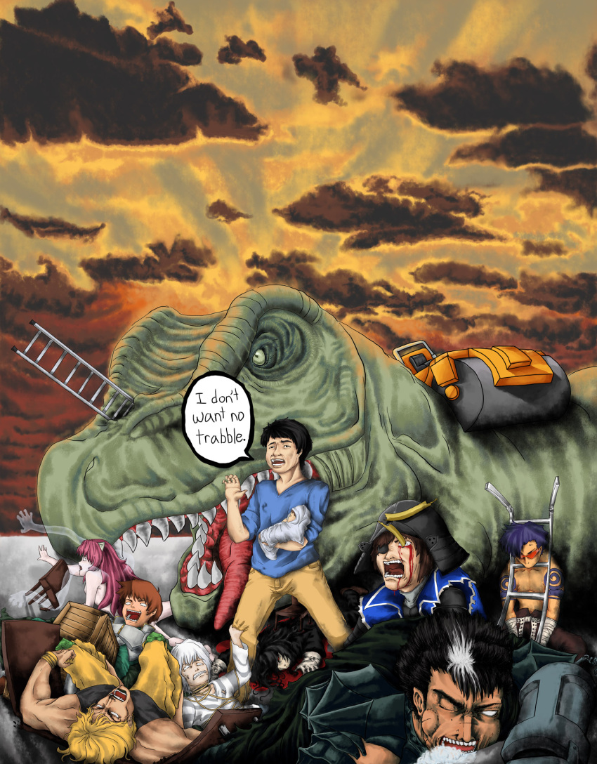 4chan, accelerator, clouds, dinosaur, dio_brando, drawfag, gag, guts