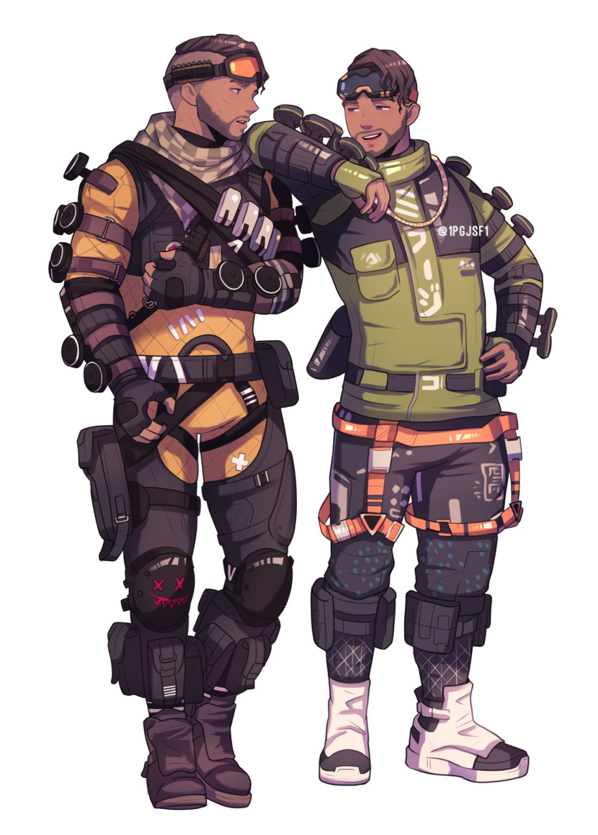 2boys, angel_city_hustler_mirage, apex_legends, belt, black_belt, black_footwear, black_gloves, black_pants