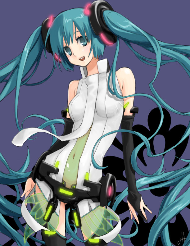 aqua_eyes, aqua_hair, bad_id, hatsune_miku, hatsune_miku_(append), ichijo_kingdom, koshino_nose, long_hair, miku_append, smile, solo, twintails, very_long_hair, vocaloid, vocaloid_append
