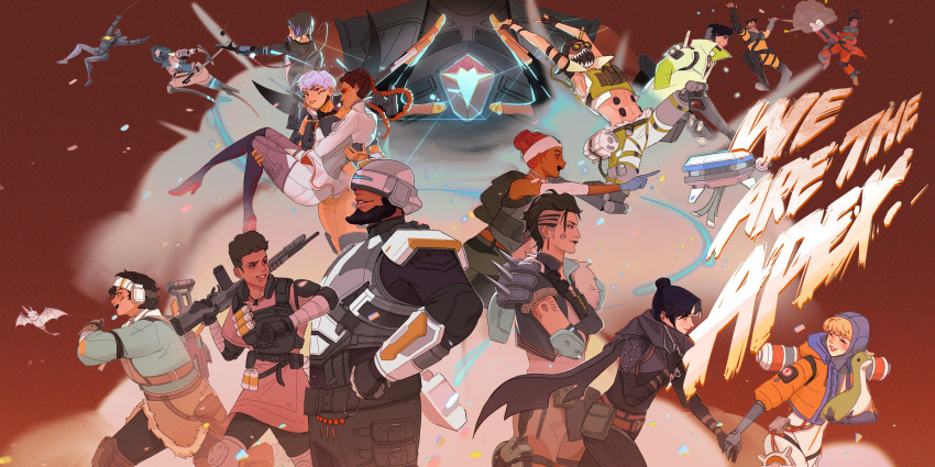 6+boys, 6+girls, ^_^, a-13_sentry, absurdres, android, apex_legends, armor