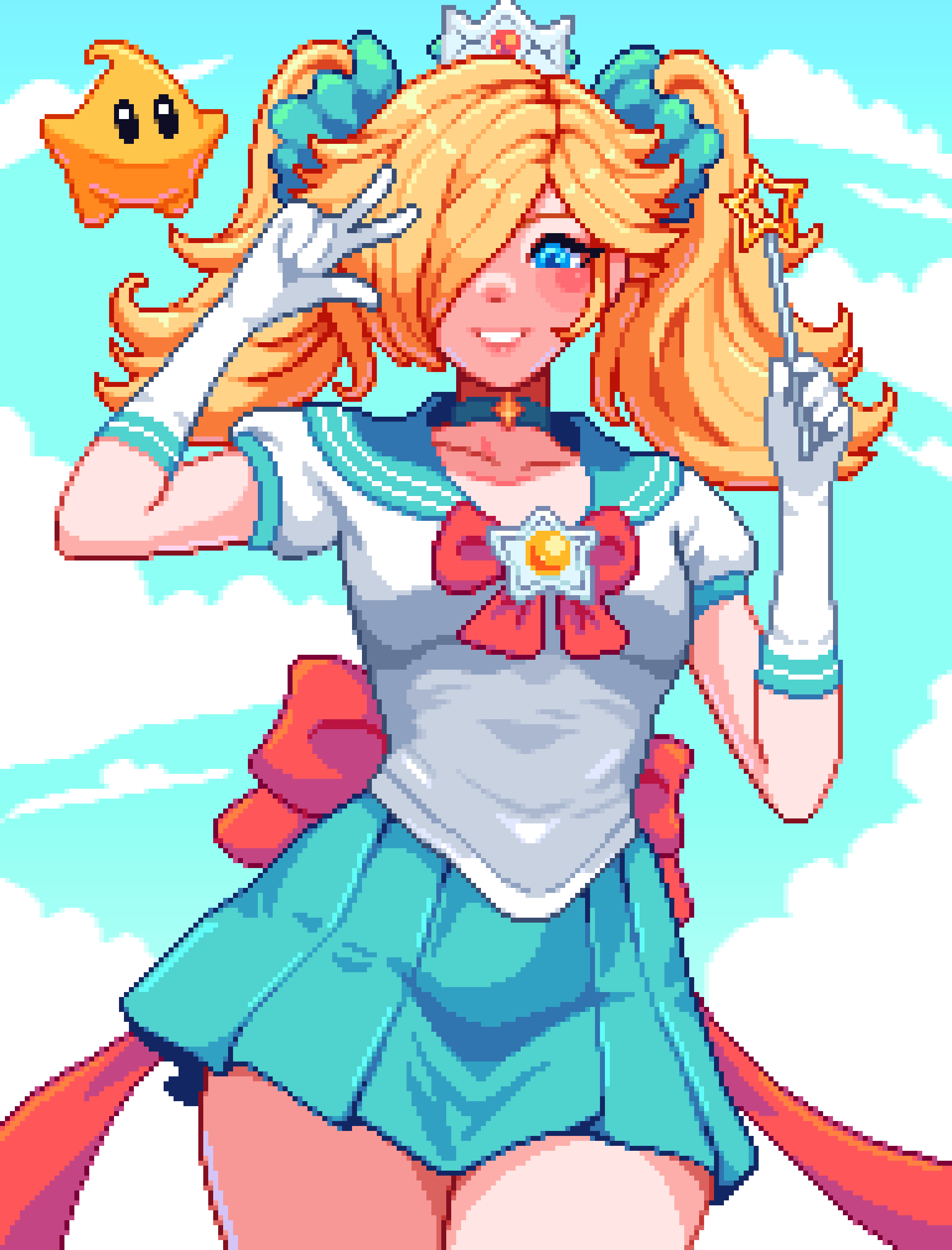 absurdres, bishoujo_senshi_sailor_moon, crown, earrings, gloves, hair_over_one_eye, highres, jewelry