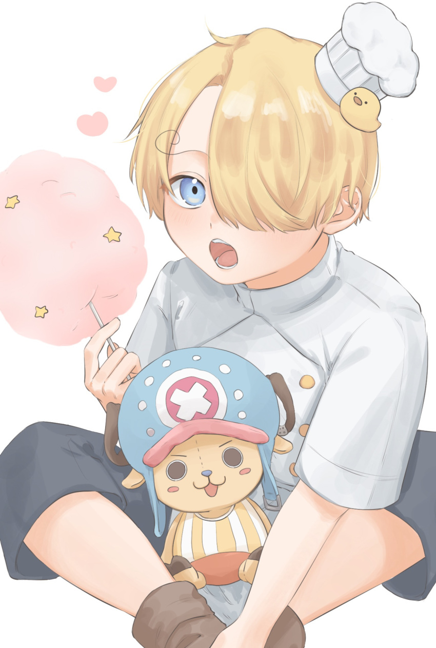 1boy, :3, aged_down, antlers, blonde_hair, blue_eyes, blue_headwear, blue_nose